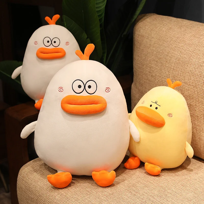 Cute yellow duck plush toy throw pillow sofa decoration cushion stuffed animal home pillow sleeping
