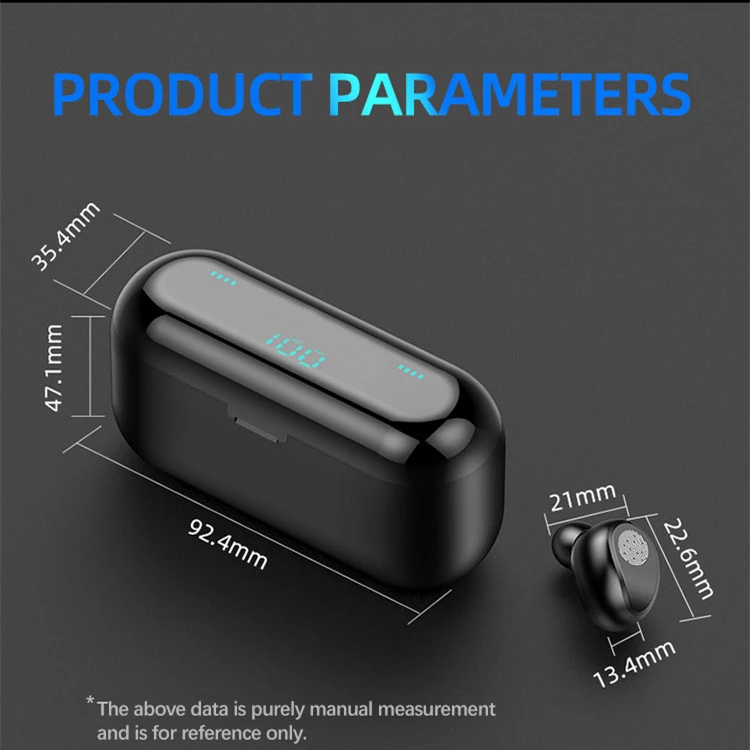  F9 8D Stereo Ipx7 Waterproof Digital Led Display 5.0 Headphones Audifon Tws Con