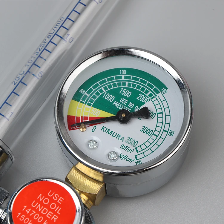 Portable Medical Oxygen Cylinder Flow Meter Pressure Regulator with Flowmeter