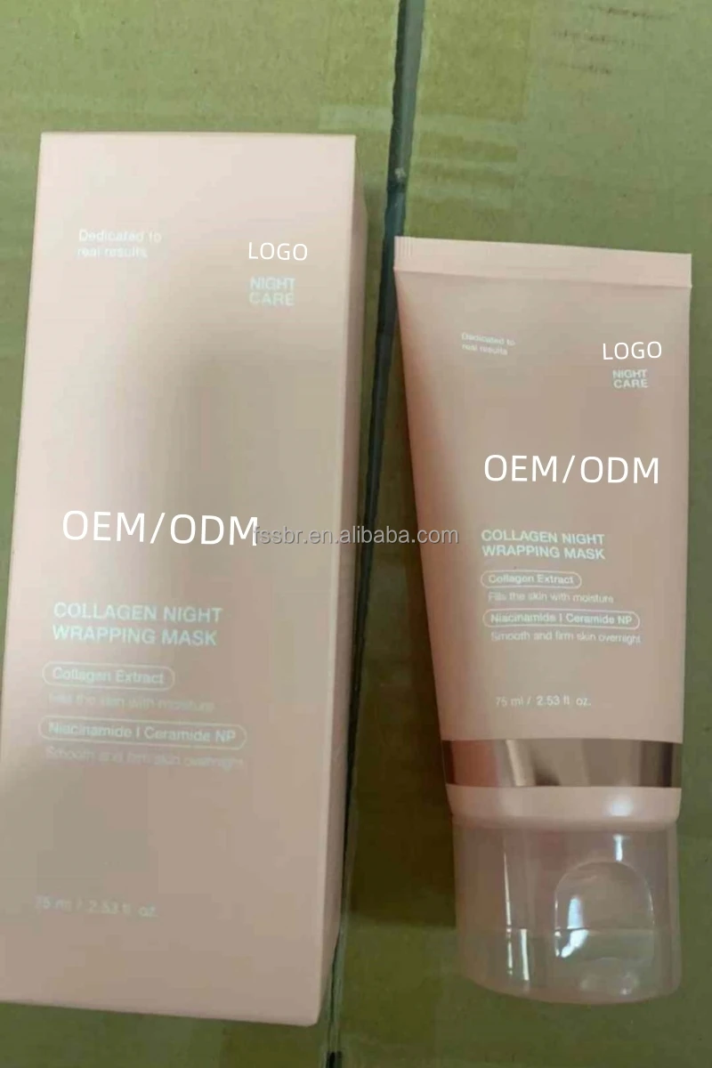 Korean Moisturizing Facial Mask Wholesale Medicubeee Collagen Night Wrapping Mask  with Brush, Collagen Overnight Care 75ml