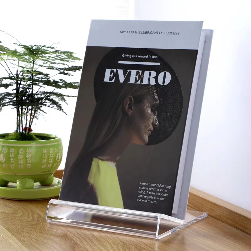 Factory custom acrylic desktop L-shaped book holder