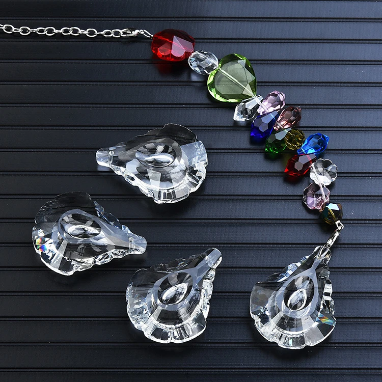 MH-DS0342  Crystal Pendant Maple Prism Catcher Hanging Crystal Faceted Prism chandelier crystal parts