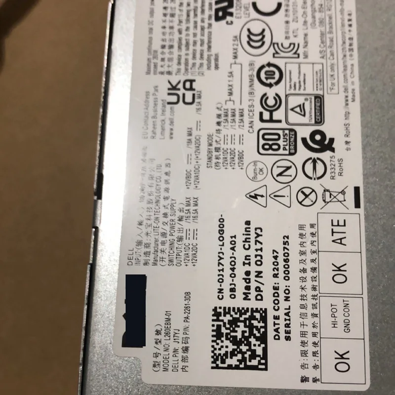 Оригинальный Новый Питание адаптер переменного тока для Dell Optiplex 3050 5050 7050 3080 5080 7080 5090 7090 L260EBM-01 H260EBM-01 J17JY WYHR8