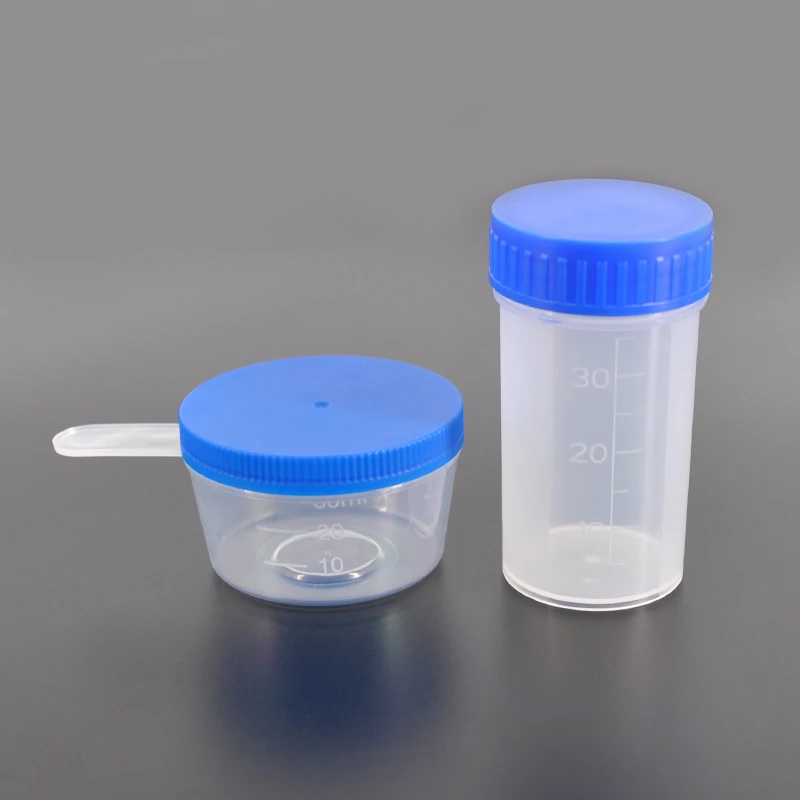 Одноразовые пластиковые чашки для мочи, контейнер для образцов для медицинского теста, полипропиленовый материал с винтовой чашкой
