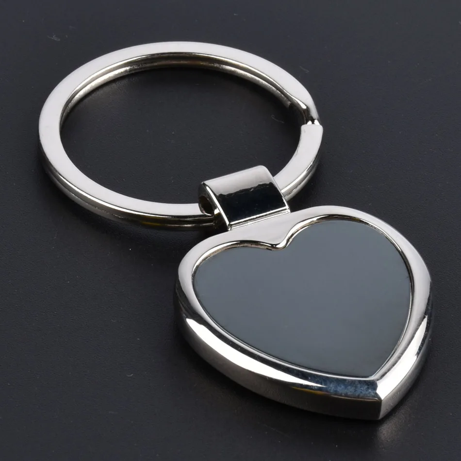 Heart chain keychain shape heart lovers keyring key chain simple made of metal