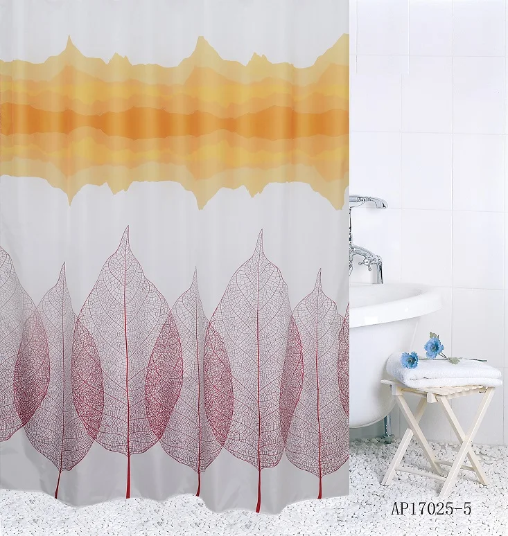 Bathroom curtain/ OEM custom 3D printed 100% polyester fabric shower curtain