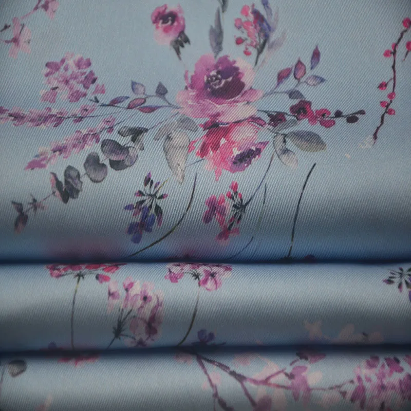Digital Printing Flower Pattern 80gsm 100% Woven Cotton Floral Fabric