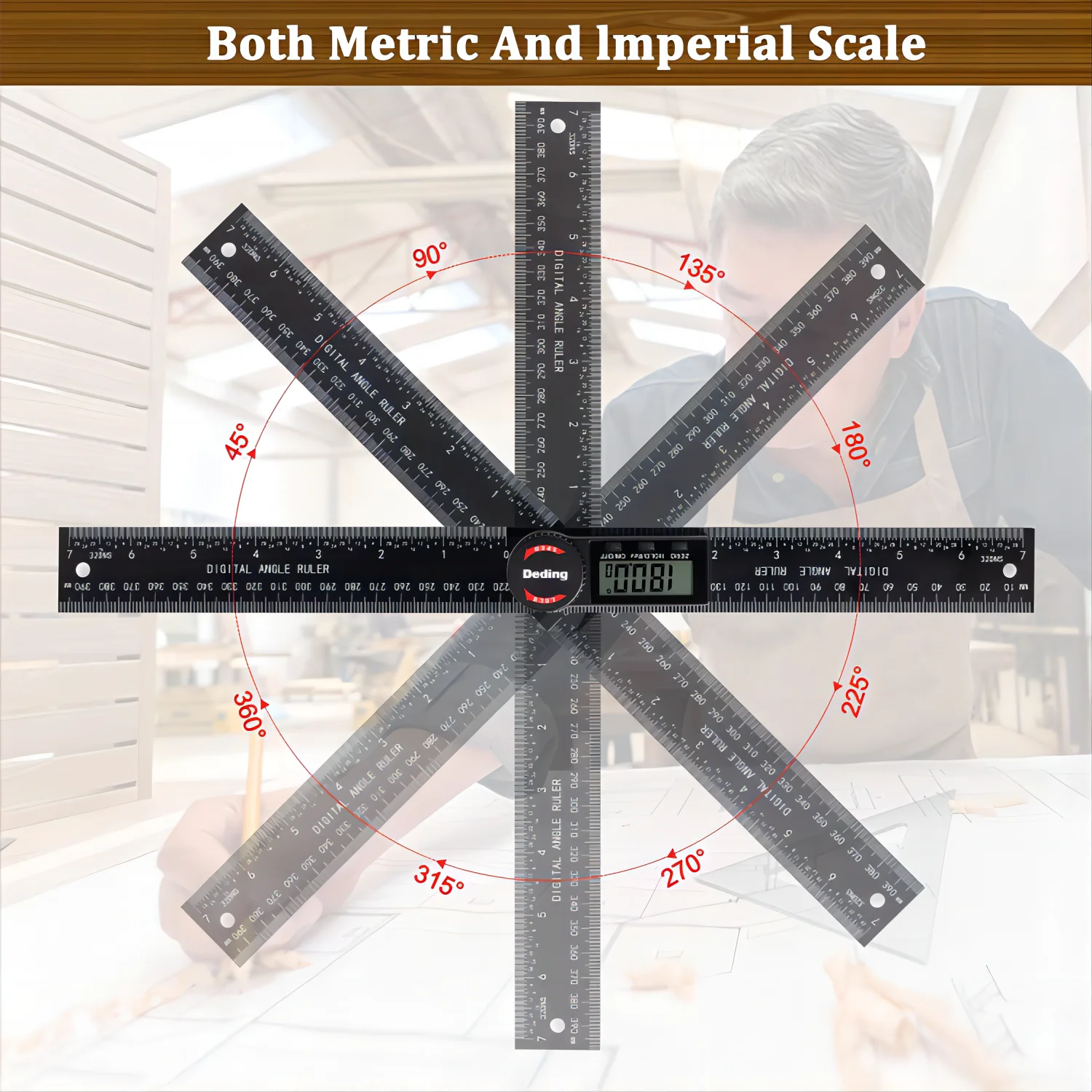 Angle Measuring Tool Digital Angle Finder Protractor with 7inch/200mm  for Woodworking