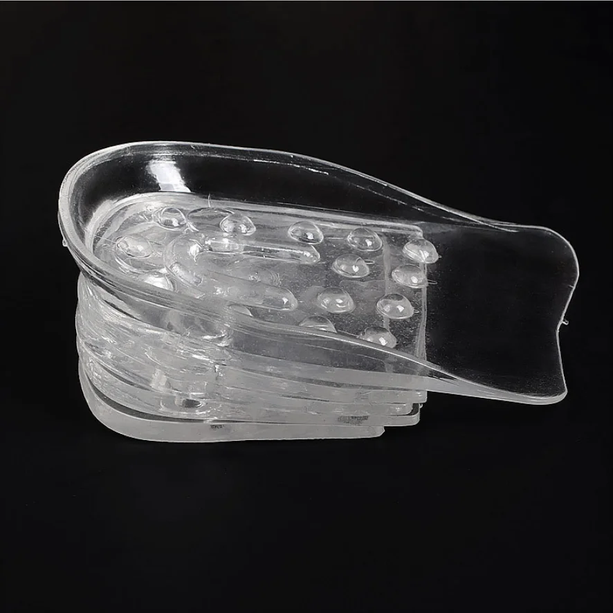 Hot Selling Height Increase Insole Men Women Invisible Half Shoe Lift 5 Layer 1.2 Inch Adjustable Taller Silicone Foot Pads