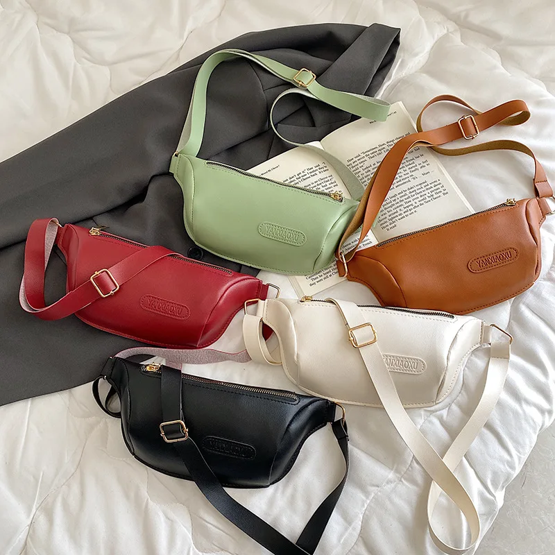 Designer Fashionable Small Sling Bags Women Fanny Packs Sling Pu Ladies Chest Crossbody Bag For Travel Sport
