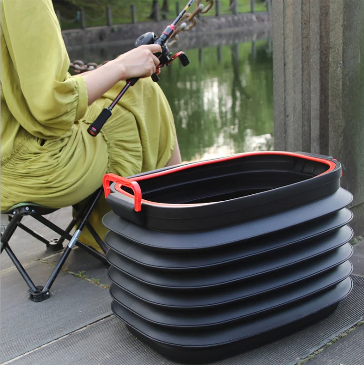 
37L Thickened collapsible Fish Telescopic Car Wash Brush Trunk Storage Foldable Bucket 