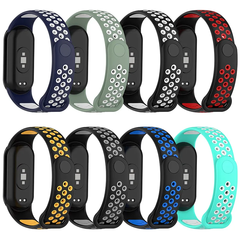 Breathable Rubber Straps for Xiaomi Mi Band 8 NFC Smart Watch Replacement Straps for Mi Band 8 Silicone Watch Band Mi 8 NFC