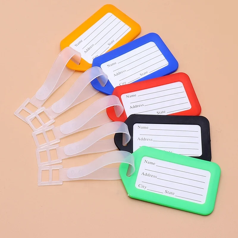 Custom Wholesale Pvc Travel Bag Suitcase Plastic rubber Luggage Tag plastic Luggage Tag with loop