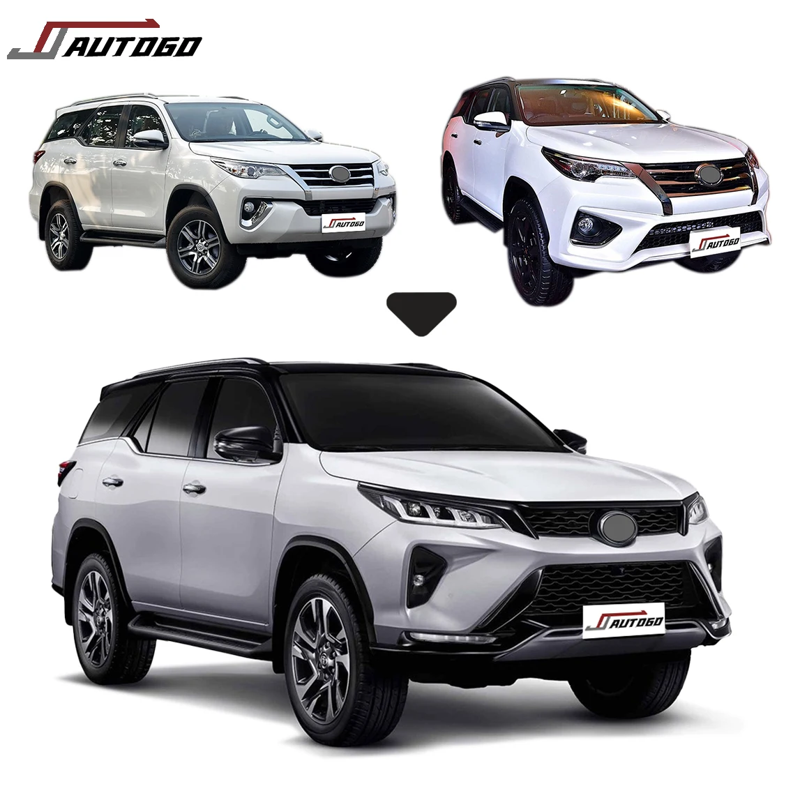 Body Kit For Toyota Fortuner 2016 2017 2018 2019 2020 Update to Legender with Front+Rear Bumper Lamp+Grille assembly