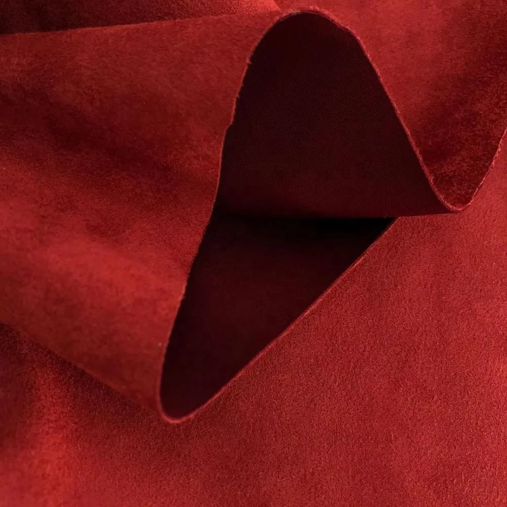 100% полиэстер розовая замшевая ткань для пальто