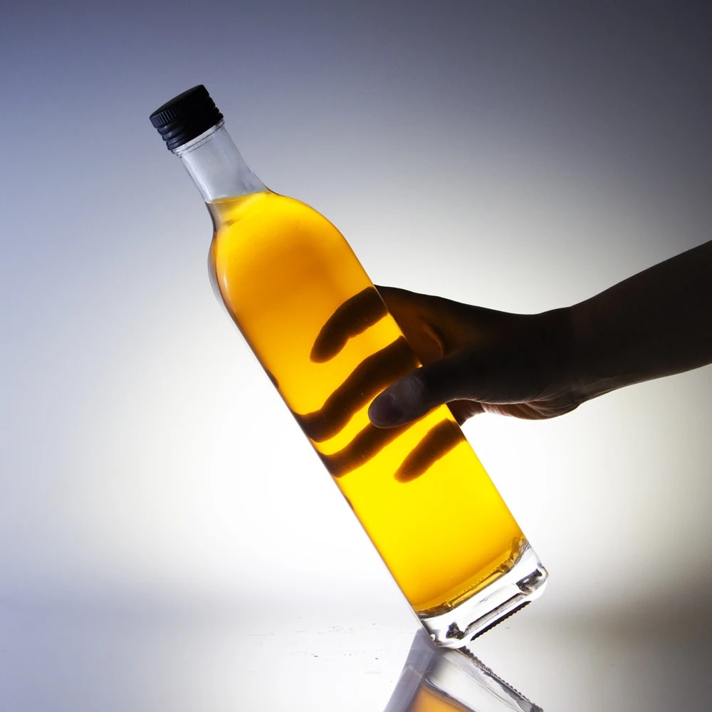 750 ml Round Olive Oil Bottle 700 ml Cooking Oil Glass Bottle With Screw Cap