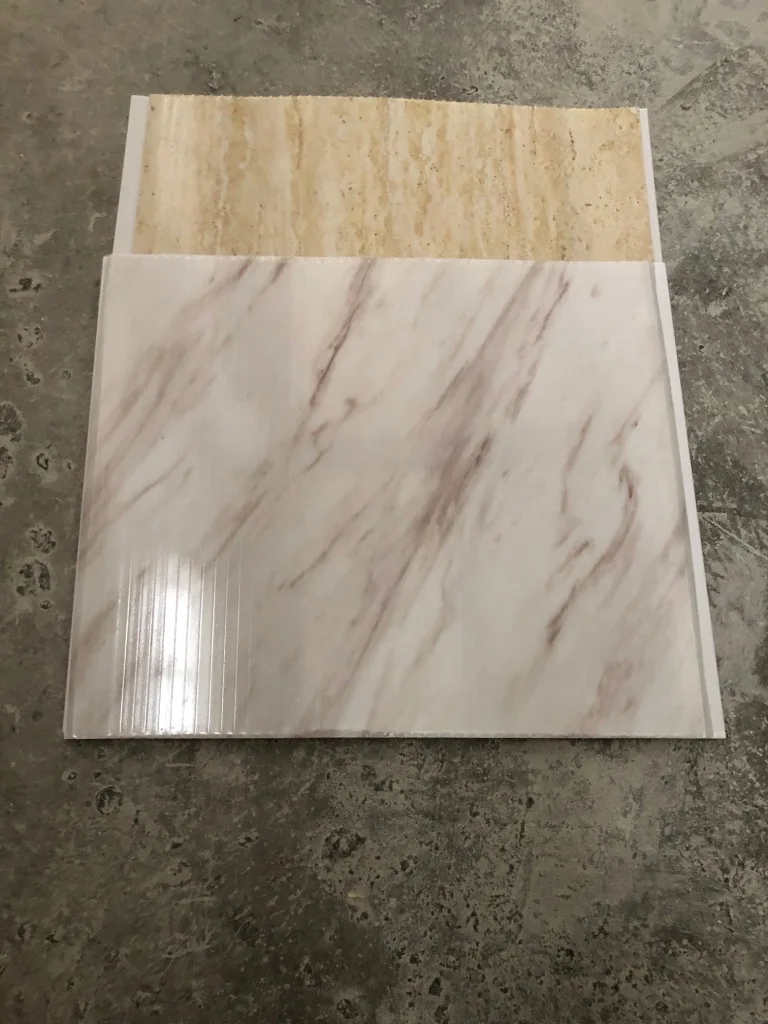 Wholesale PVC Ceiling Panel hot Stamping PVC panel faux marble design for shower room