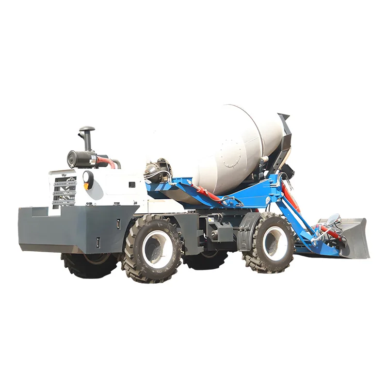 SINOMA Self Loading 4 Wheel Drive Dumper With Concrete Mixer Truck With 270 Degree Rotation