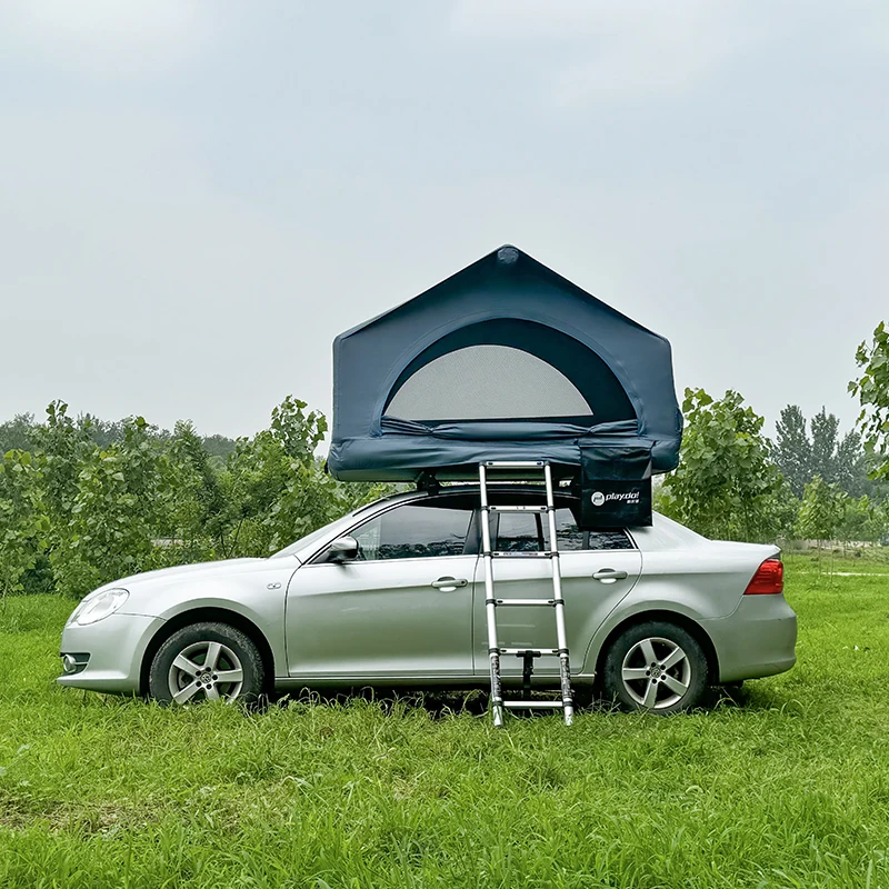 High Quality Glamping Outdoor Tents Water Proof Shell Wing Large Internal Space Prevent Bumping OEM  Inflatable Roof Top Tent