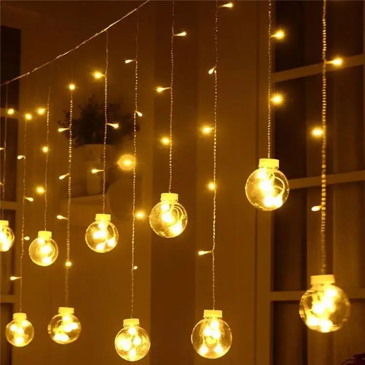 Curtain Fairy String Lights LED Wishing ball Lamp Christmas Garland Outdoor For Home Wedding Party Garden Window Decor