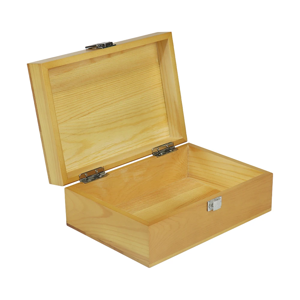 OEM wooden gift packing boxes with lid FSC dark brown wooden storage box wooden box