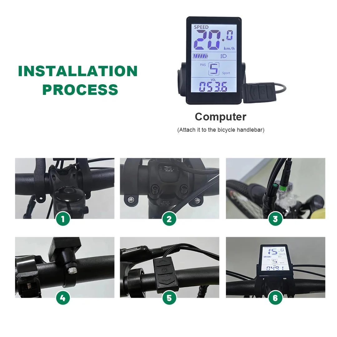 Factory Price Screen Display 36V 48V Electric Bike Scooter M6H Icd Bike E Display For Bicycle