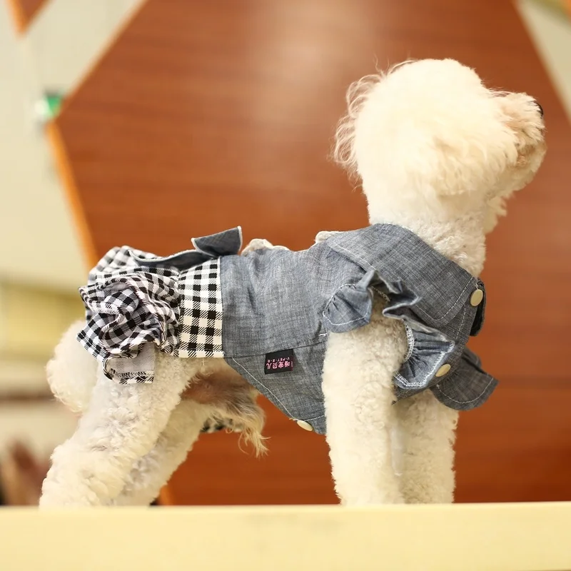 Chihuahuas Puppy Breed Supplier Fashion Pet Jeans Crochet Clothes Small Dog Dresses