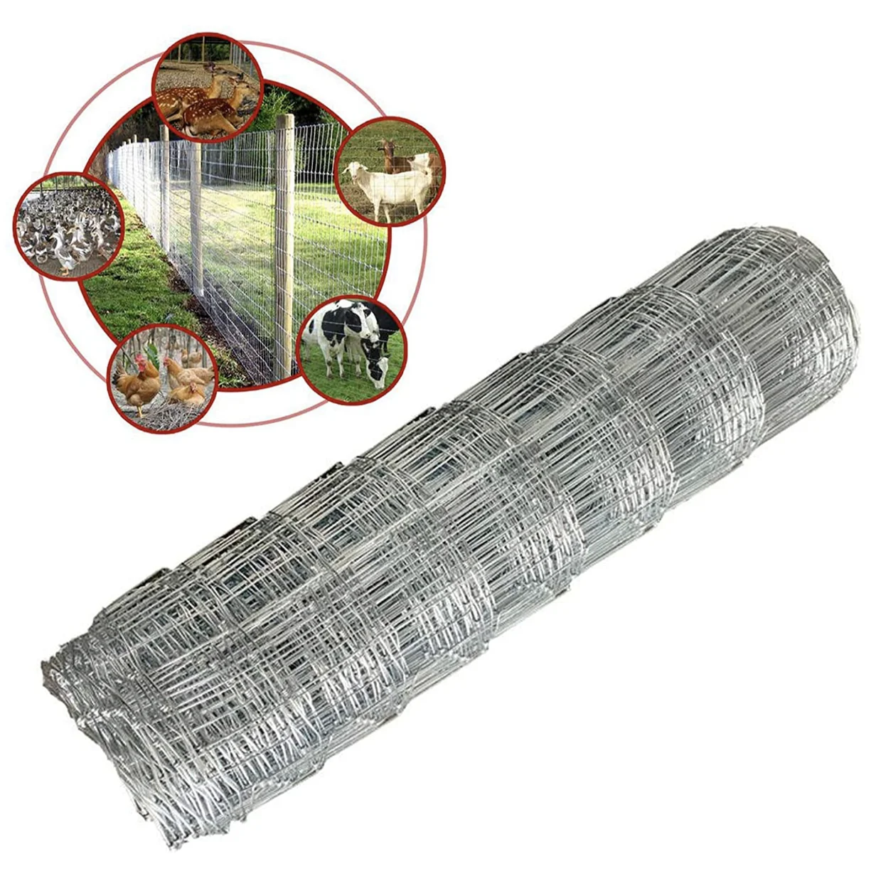 Durable Goat and Hog Fencing with Heavy-Duty Galvanized Woven Wire Construction