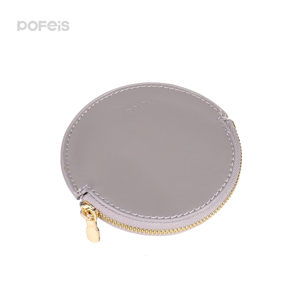 Guangzhou Zipper Round Cute Mini Pocket Coin Purse Leather Small Coin Wallet for Girls