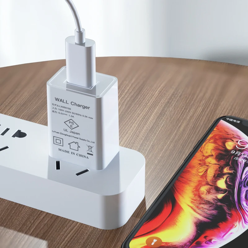 wall mount 5v1a 5v 1a 1000ma usb charger power adapter with JP plug & PSE certification for smart cellphones LX050100