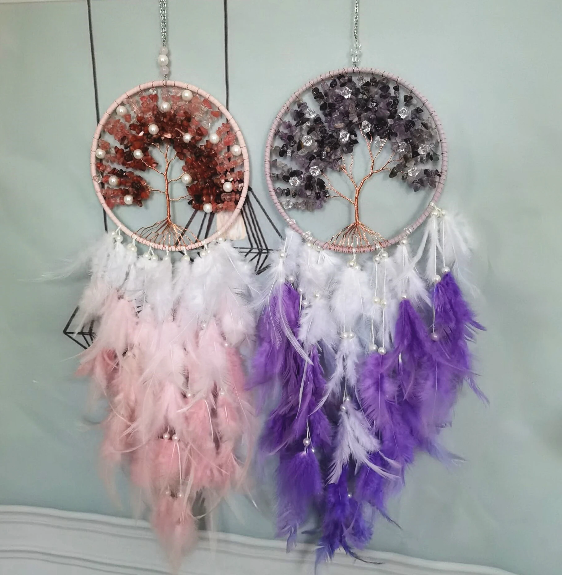 Wholesale Tree Of Life Dream Catcher Wall Art Decor Hanging Feather Dreamcatcher for Home Decoration