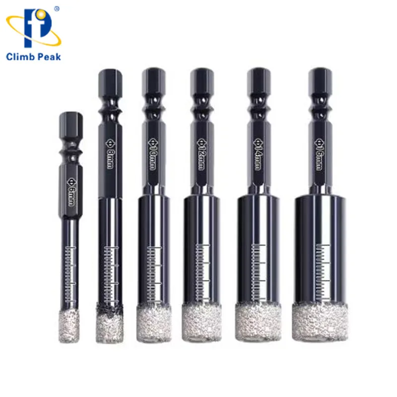 Hex Shank Vacuum Brazed Drill Bit Diamond Drills Dry Core Bits Marble Tile Glass Stone Drill Bit DIY Tools Anger Grinder