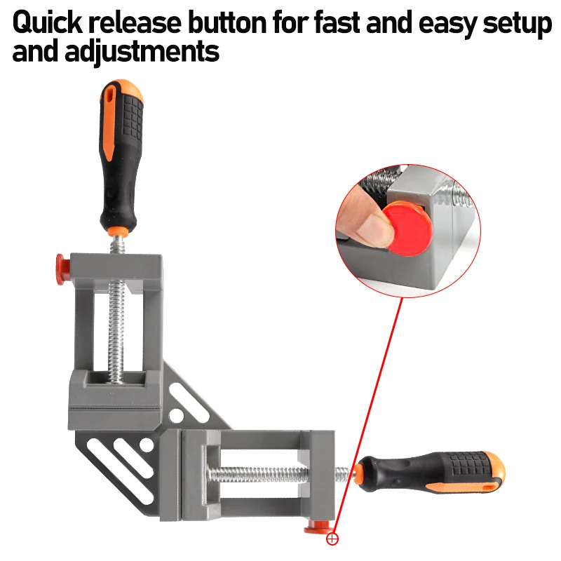 Угловой зажим от производителя, быстросъемный алюминиевый прямоугольный деревообрабатывающий крюк, 90 градусов, быстрый тип, зажим для рамы, клеммные зажимы