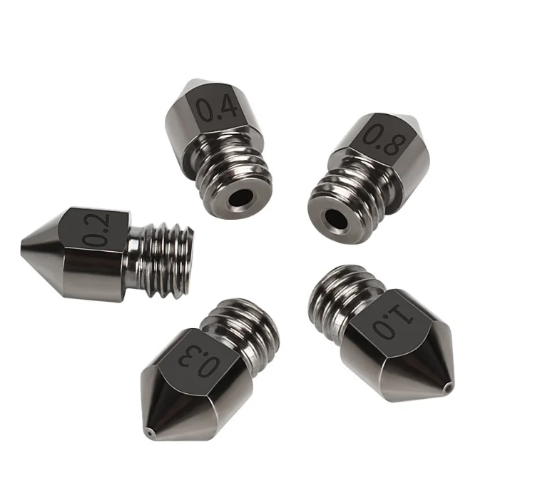 Twotrees MK8 Hardened Steel Nozzles 0.2 0.3 0.4 0.5 0.6 0.8 1.0mm M6 Thread 1.75MM Filament for 3D printers