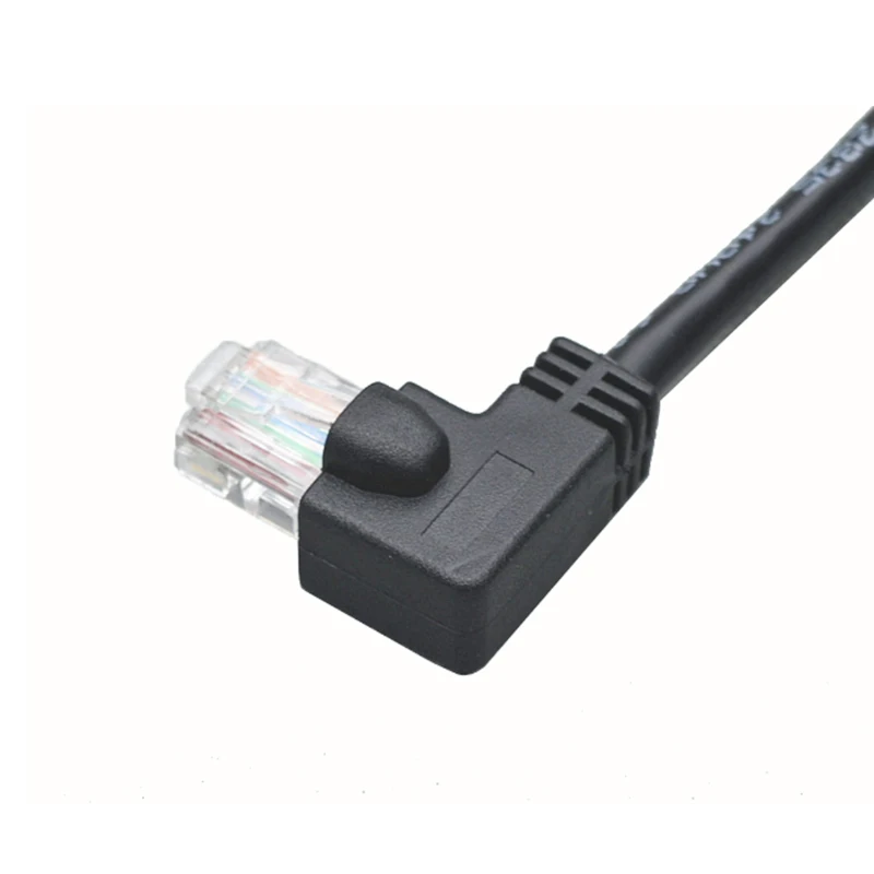 Под заказ прямоугольный сетевой патч-корд 90 градусов 26AWG Cat5 Cat5e Cat6 Cat7 Cat8 Rj45 кабель Lan