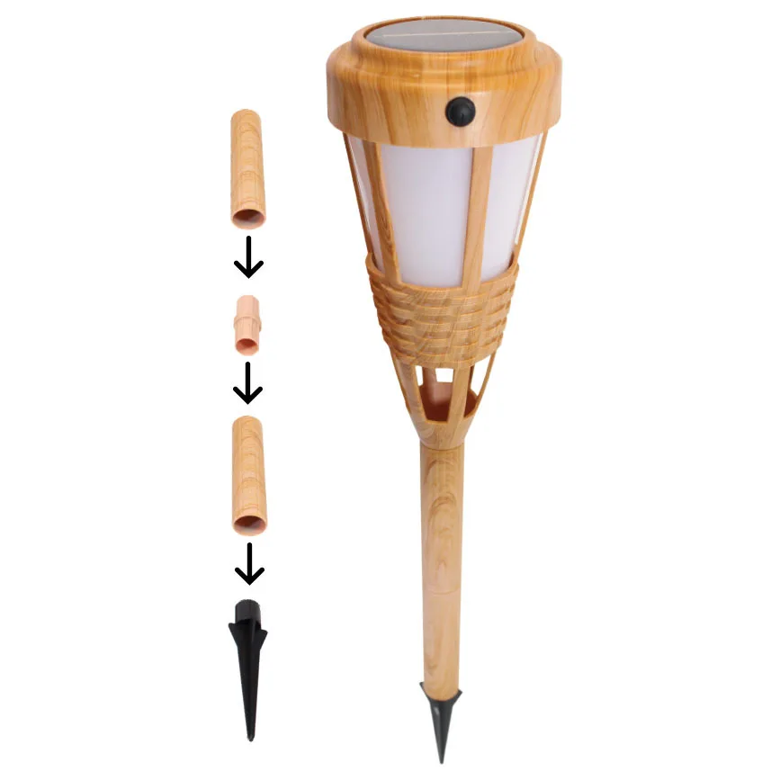 2020 уличный садовый фонарик на солнечной батарее с бамбуковым пламенем, ландшафтный дорожный фонарь на солнечной батарее, точечные светильники на солнечной батарее с шипами для газона