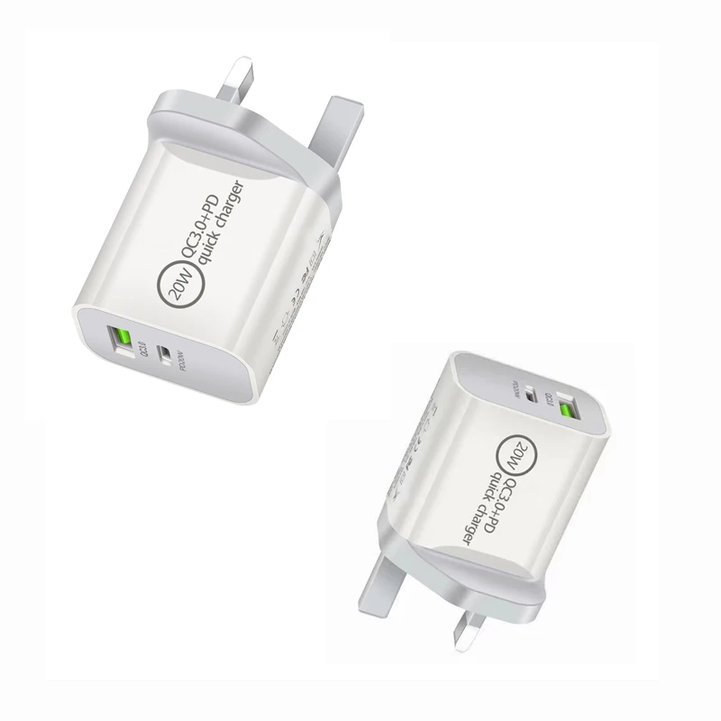20 Вт PD + USB QC3.0 быстрой зарядки AU UK/US зарядное устройство с европейской вилкой USB Путешествия Портативный USB Type-C настенное зарядное устройство для телефона зарядное устройство для iPhone 12