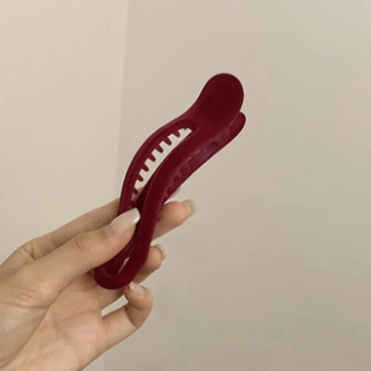 10cm Minimalist Acrylic flocking Hair Clips Solid Color Hairpins For Women Girl Crocodile Clip Hair Grips