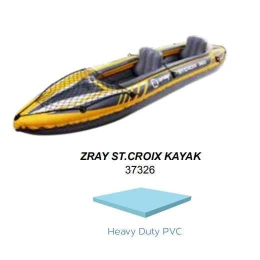 Jilong Zray Tahiti Kayak laminated PVC Kayak 2 person with adjustable inflatable seats foot pump and Paddle