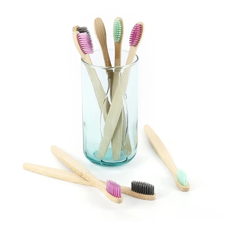 Bulk cheap price disposable  bpa free 10 pack travel soft bamboo toothbrushes