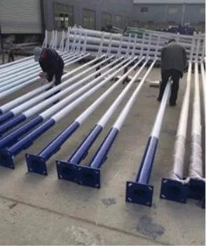 Hot-galvanized 40m high mast flood lighting