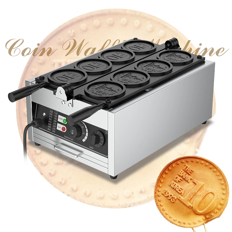 Electric Commercial Industrial Vertical Four Spaces 10 yen Coins Waffle Maker Machine
