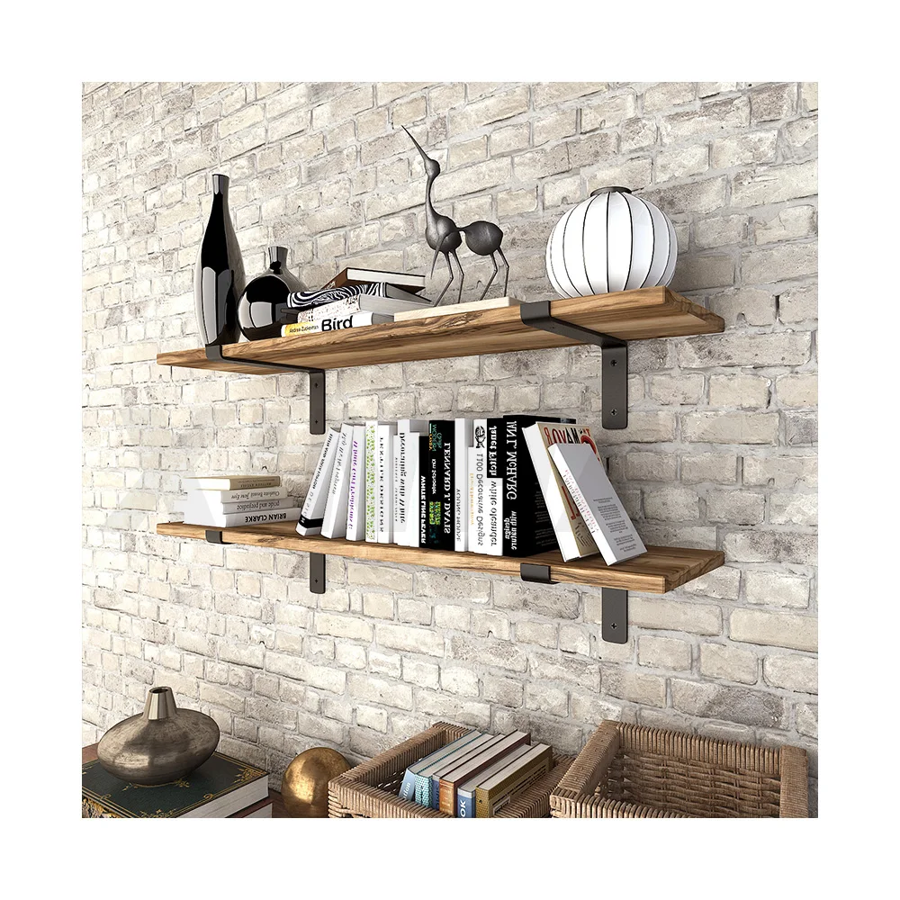 Wholesale Furniture Hardware Durable Industrial Black Metal Shelf Bracket