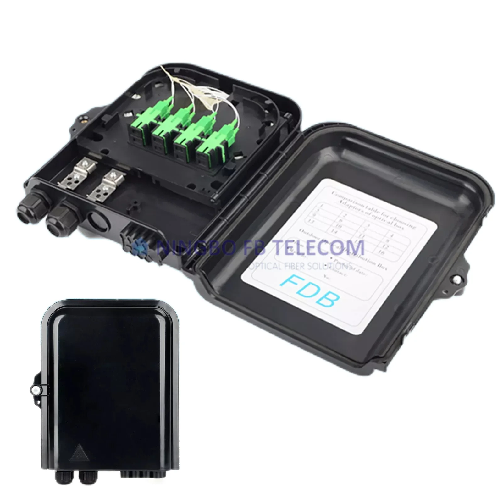 8-port Air Outdoor Optical Distribution Box (NAP) Wall Mount ODB Fiber Distribution Box 8 APC for Splicing 1:8 PLC Pigtails