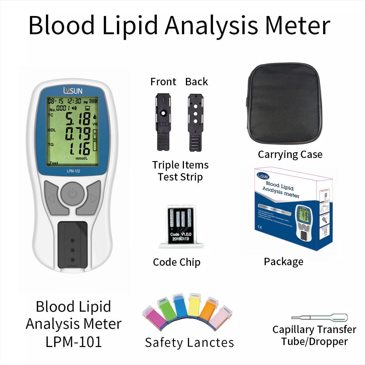 Top Sell Dry biochemical Analysis Meter Uric Acid Meter Lipid analyzer 7 in 1