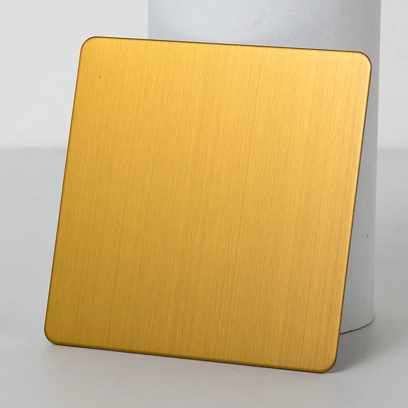 Factory  304 gold titanium brushed stainless steel plate hotel decoration engineering color stainless steel plate