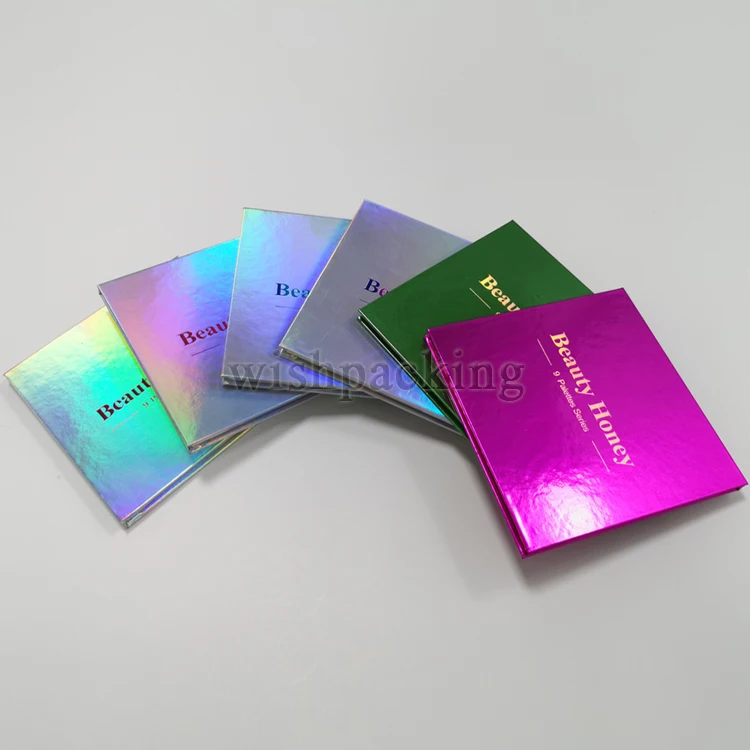 Holographic 9 Colors Eye Shadow Professional Cardboard Makeup Custom Color Shimmer Shiny Palette Eyeshadow