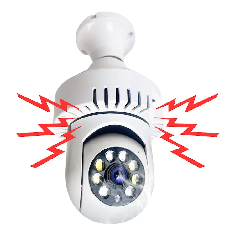 CloudBirds App Smoke Detector WiFi Camera Bulb Light Motion Camera With Smoke Alarm for Home Kitchen Hotel Restaurant