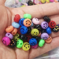 Wholesale 6mm*10mm 1650pcs/bag Plastic Acrylic Smile Face Beads Smiley Round Disc Beads For Jewelry Making