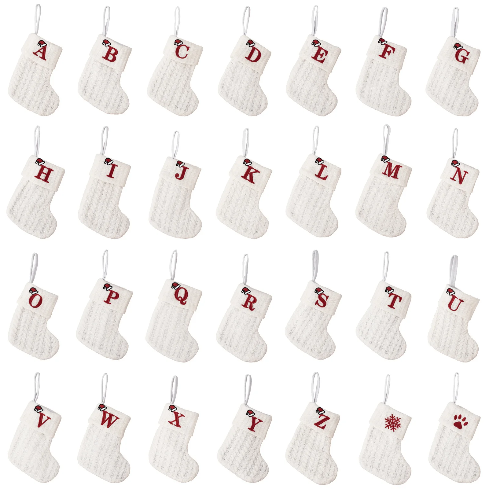 Wholesale Embroidered Knitted Alphabet Christmas Stockings Gift Bags For Home Xmas Tree Ornament